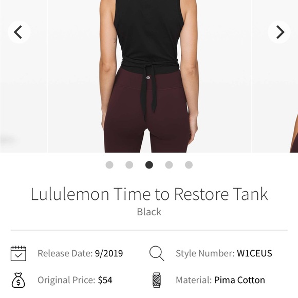 Lululemon time to restore tank, size 4 - Picture 3 of 5